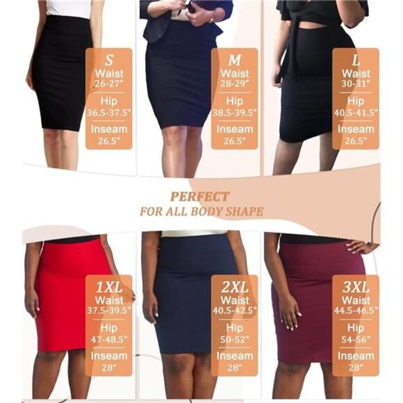 Women's Premium Nylon Ponte Stretch High Waist Pencil Suit 1073t Huntergreen - Picture 4 of 6